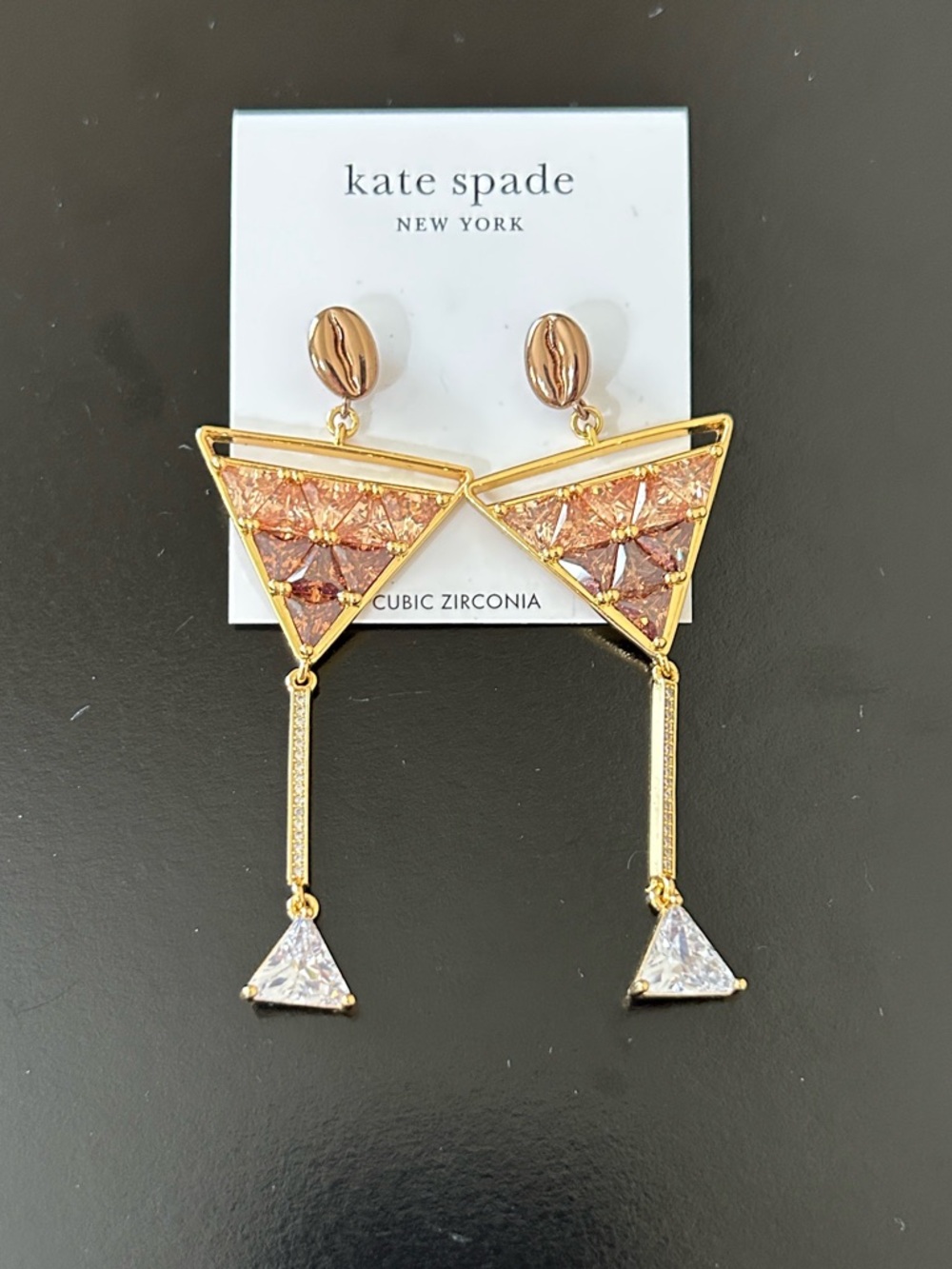 Kate Spade Shaken And Brewed Statement Earrings NWT Espresso Martini Earrings